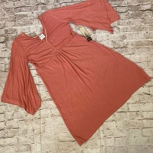 NWT Jonano bamboo Dusty rose 3/4 detailed sleeves dress size M